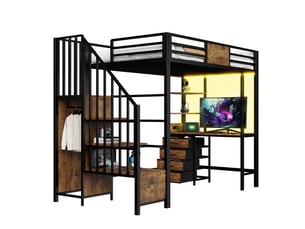 Lit mezzanine 90x200 cm <strong></strong> <strong></strong> coloris noir