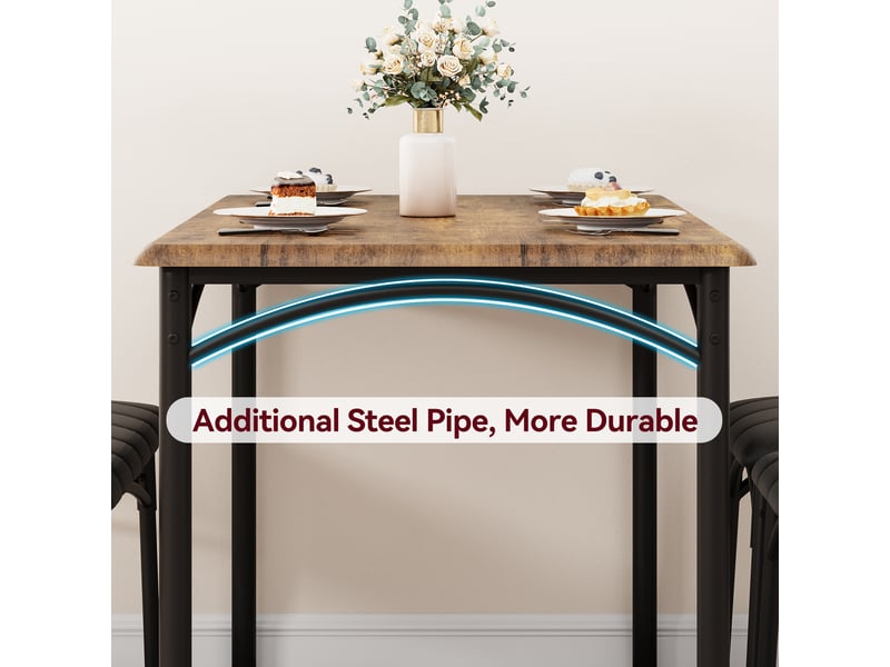  Ensemble salle à manger 4 pièces : table bois, 2 chaises rembourrées, banc – confort pour appartement ou petit espace – noir cBc-2kpg3q0Y-21tX-G - Conforama B