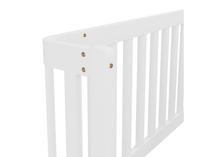  Lit cabane 90x200 cm avec barrières style clôture, design sécurisé pour chambre enfant, structure bois blanc BUYDEEMEUS - Conforama E