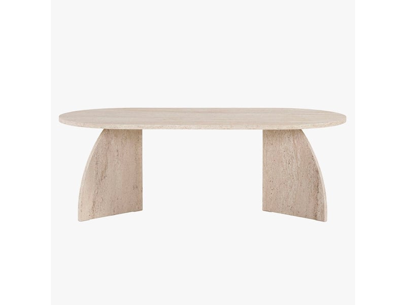  Table basse ovale beige 120 cm  - Conforama C
