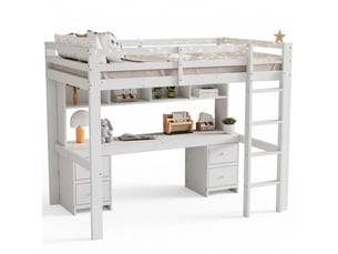 Lit mezzanine 90x200 cm <strong>ZERBACO</strong>  <strong></strong> coloris blanc