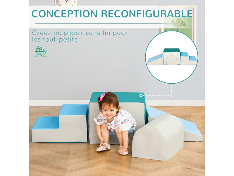 4pcs module motricité bébé parcours motricité bébé en mousse epe pour enfants d'âge préscolaire, multicolore - Conforama W