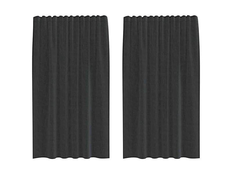  Lot de 2 rideaux en voile, voilages avec passe-tringles noir cf44475  - Conforama A