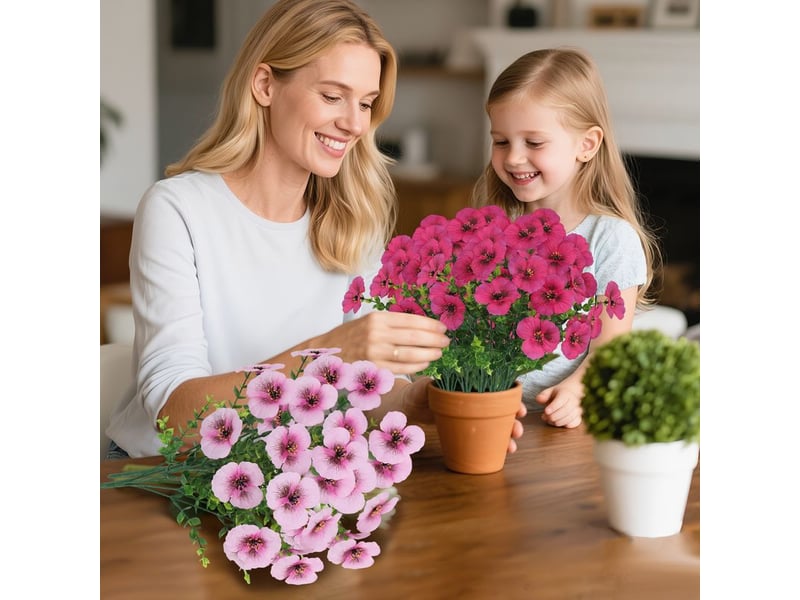  Pièces de fleurs artificielles pour décoration de noël pour la maison et le jardin, décoration de festival pour extérieur et intérieur, jaune  - Conforama E