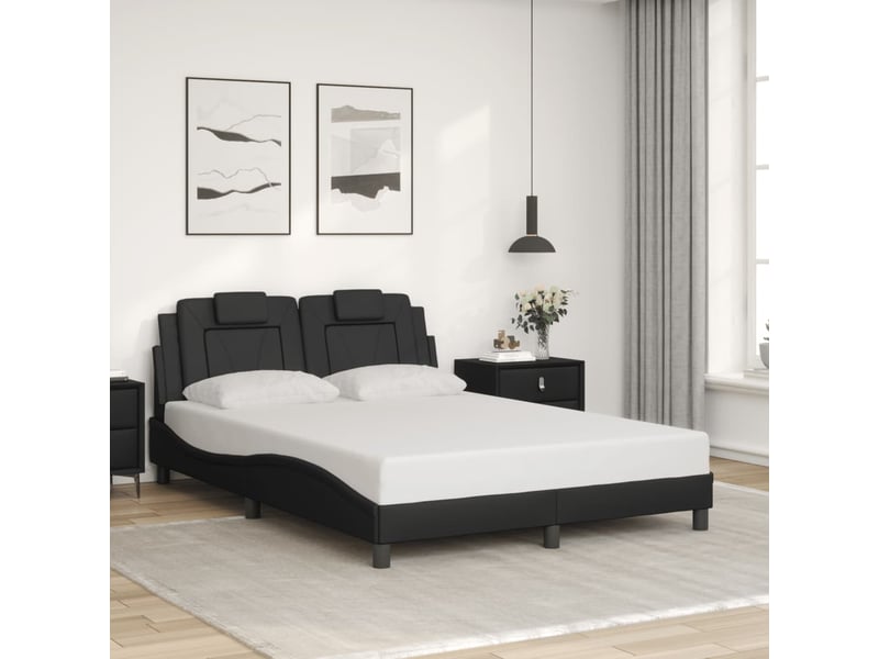  Lit adulte, lit double, cadre de lit viana avec led sans matelas gris 140x190cm cf16627  - Conforama D