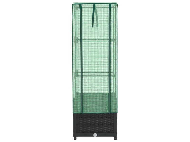  Jardinière - bac à fleurs surélevée avec housse aspect rotin 40x40x139 cm  - Conforama D