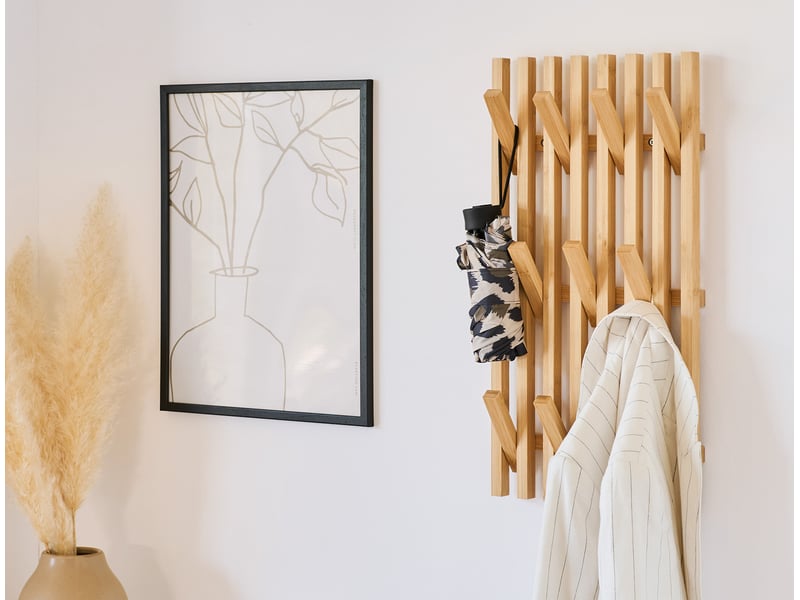  Porte-manteau mural en bambou, 26 x 50 cm zeller  - Conforama E