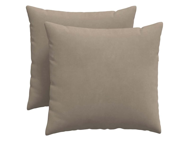  Lot de 2 coussins de canapé, coussins décoratifs tissu taupe 50 x 50 cm cf58960  - Conforama A