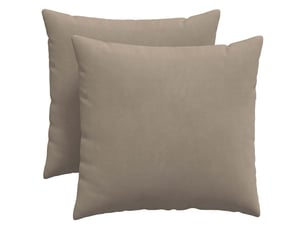 Lot de 2 coussins de canapé, coussins décoratifs tissu taupe 50 x 50 cm cf58960