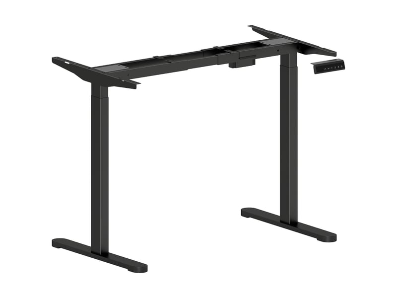  Piètement de bureau électrique réglable double moteur - lpospi - mémoire 3 hauteurs acier noir 83 × 130 cm  - Conforama A
