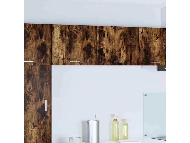  Meuble de rangement, armoire suspendue 2 pcs chêne fumé et blanc bois d'ingénierie shl7086  - Conforama B