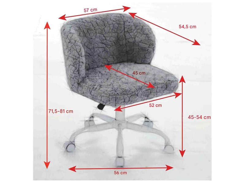  Chaise de bureau pivotante réglable en fausse fourrure rose 55x57x81 cm W3223P458004 - Conforama C