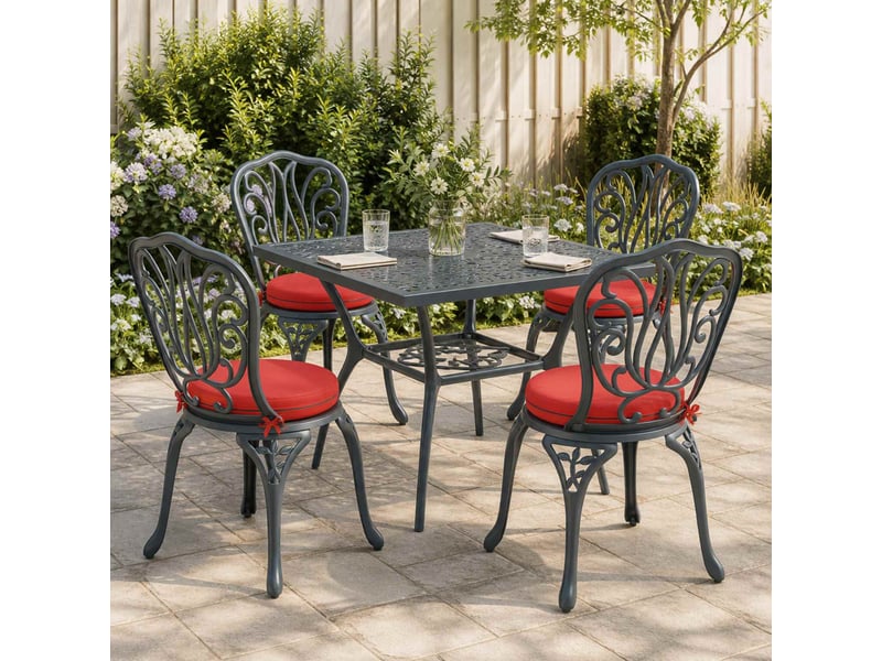  Lot de 4 coussins de siège, coussins d'assise soest 100 % polyester rouge cf60501  - Conforama B