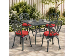 Lot de 4 coussins de siège, coussins d'assise soest 100 % polyester rouge cf60501