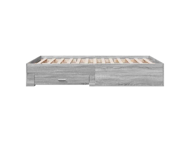  Lit double- lit adulte -  cadre de lit avec tiroirs sans matelas sonoma gris 120x190 cm  - Conforama D