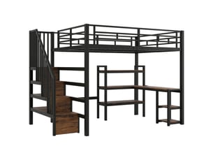 Lit mezzanine 140x200 cm IKSETERA TRADING LTD coloris noir