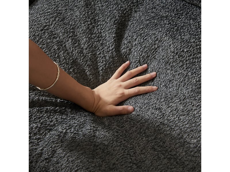  Canapé d’angle, formes courbes et méridienne, compressé sans structure, mousse, sans montage, 80x250x160 cm, gris  - Conforama E