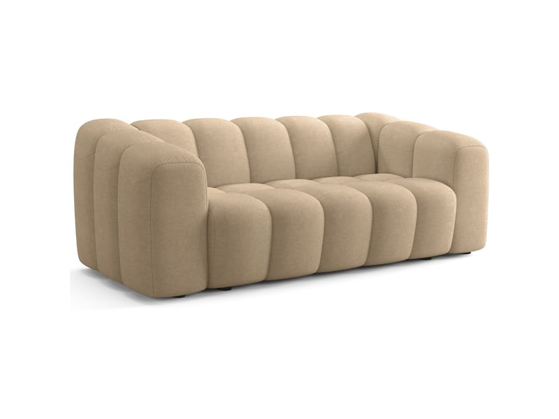  Canapé capitonné 3 places en tissu chenille taupe - belleville Belleville - Conforama D