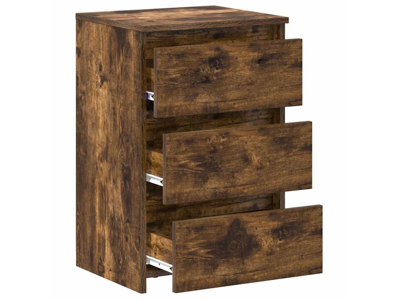  Lot de 2 tables de chevet - cabinet de chevet - table de nuit chêne fumé 40x35x62,5cm bois d'ingénierie  - Conforama C