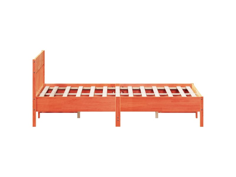  Lit double- lit adulte -  cadre de lit sans matelas  marron 120x190cm bois pin massif  - Conforama D