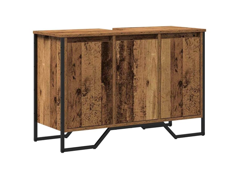  Meuble de lavabo de salle de bain, armoire de bain bois ancien 91 x 35 x 60 cm cf65509  - Conforama A