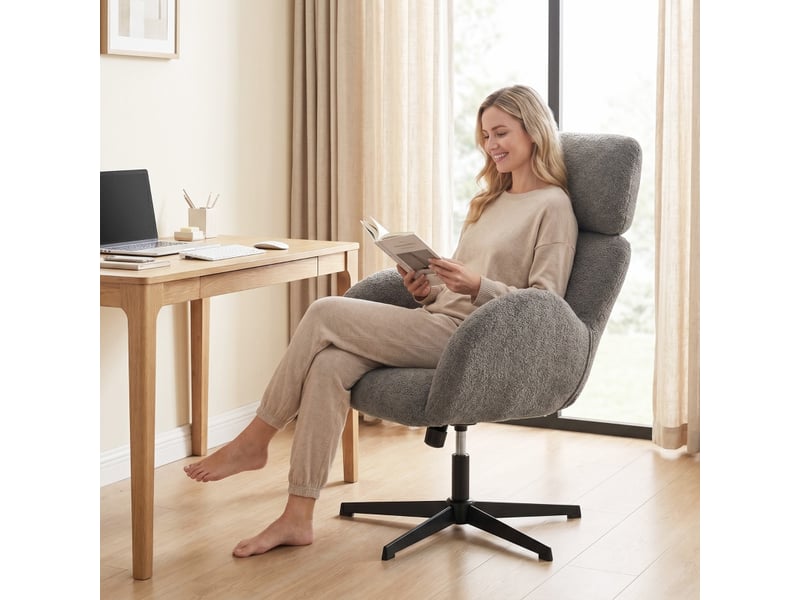  Fauteuil de bureau amson ergonomique velours gris  - Conforama E