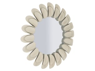Miroir mural dune double rond à rayons crème 91 cm