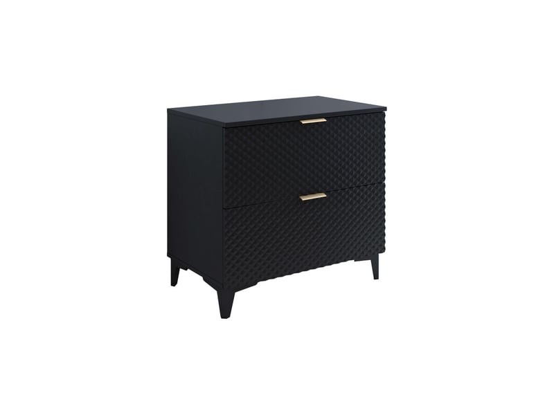  Meuble sous vasque elysia mural 2 tiroirs en panneaux mélaminés - noir ELYSIA - Conforama A