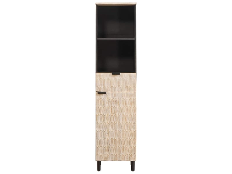  Armoire de salle de bain, cabinet de salle de bain noir et blanc 38 x 33 x 160 cm cf65121  - Conforama C