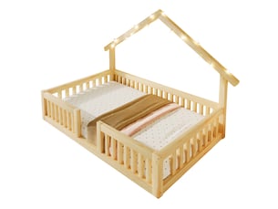 Lit cabane 90x200 cm <strong>OOIILLEE</strong>  <strong></strong> coloris naturel
