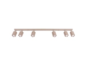 Plafonnier rayo 6l taupe aluminium moderne 16.5x117x6cm