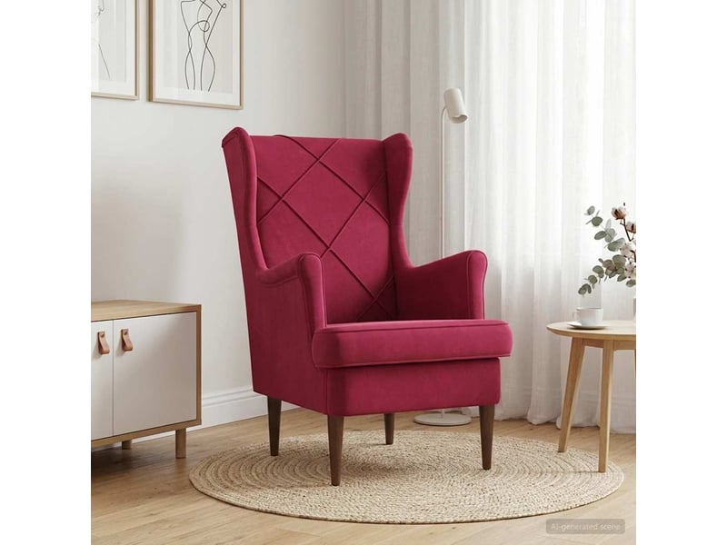  Vidaxl fauteuil bordeaux velours  - Conforama B