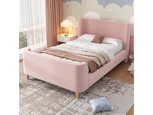 Lit simple 90x200 cm <strong></strong>  <strong>ABC</strong> coloris rose