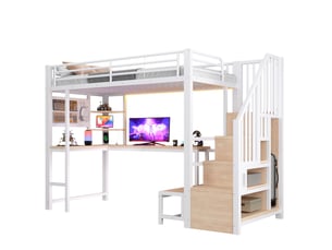 Lit mezzanine 90x200 cm coloris blanc