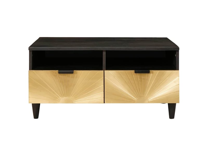  Table basse - table de salon - table à thé noir et or 40 x 33 x 46 cm bois d'ingénierie  - Conforama C