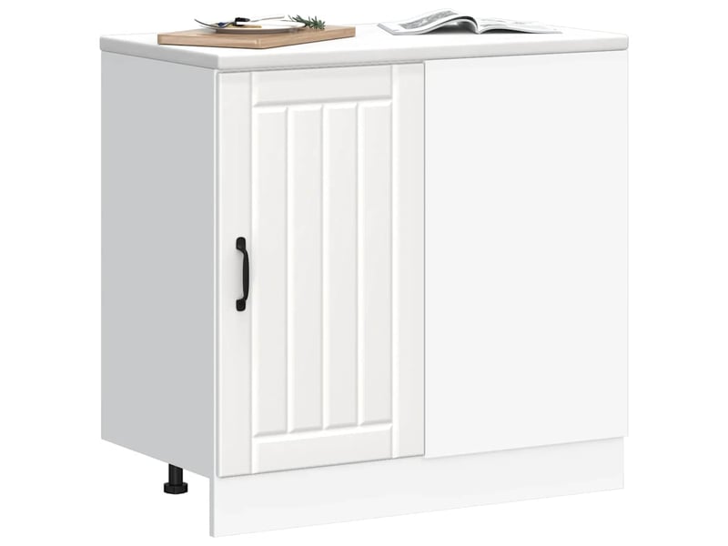  Meuble de rangement, meuble bas de cuisine blanc bois d'ingénierie  - Conforama C