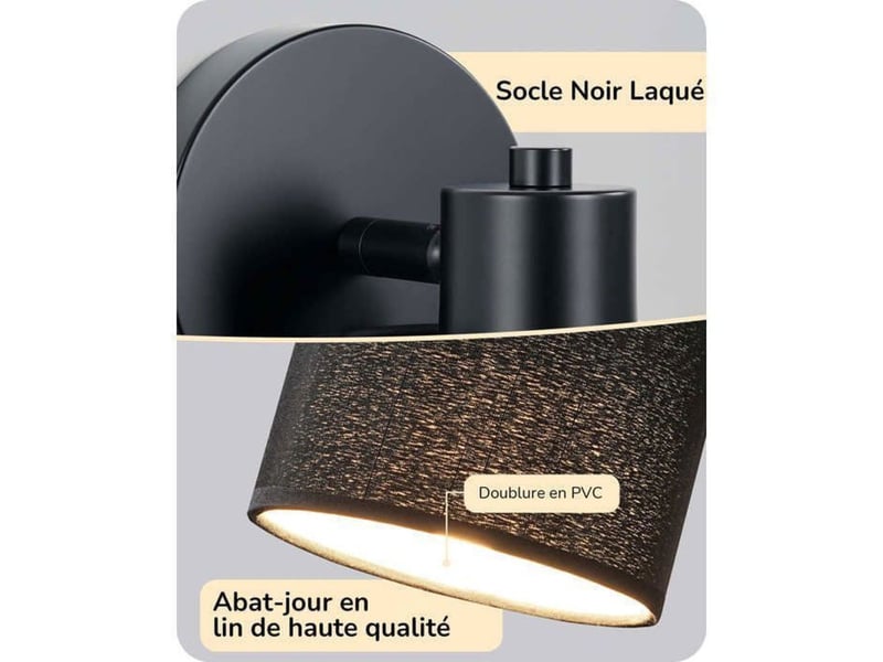  Applique murale led 2pcs orientable dimmable avec telecommande e27 3000-6500k 370618_AACSC59500_6_DROPFR - Conforama D