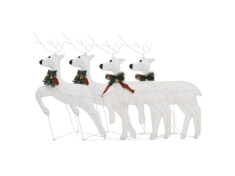  Rennes de noël 4 pcs blanc 80 led  - Conforama D