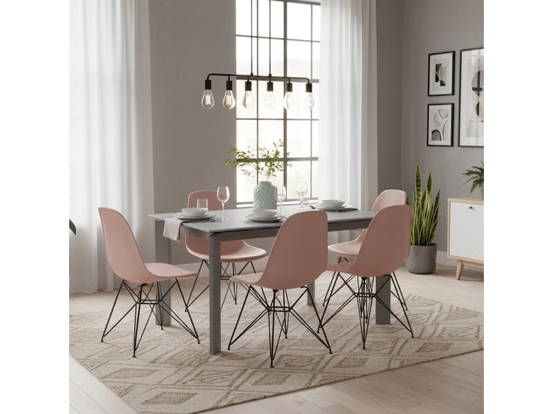  Table extensible en verre trempé et métal 120170x80 function - gris  - Conforama B