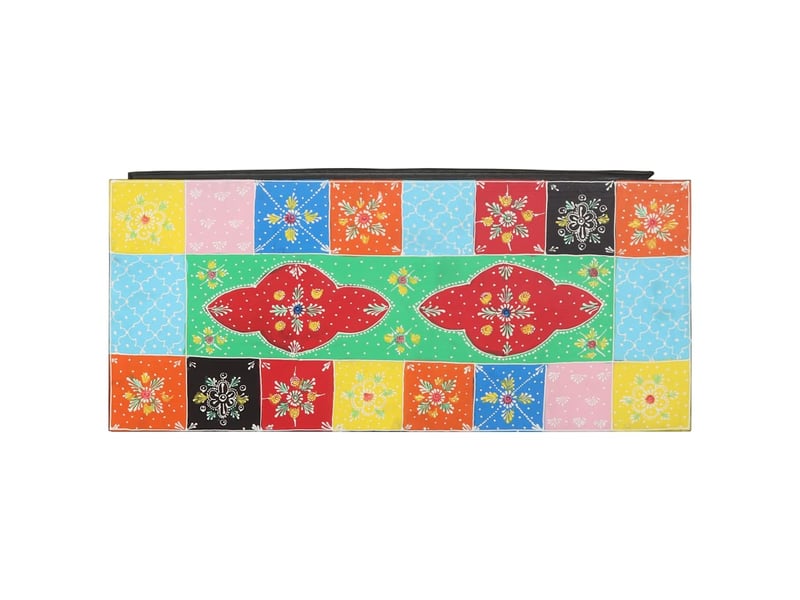  Meuble tv - banc tv - meuble de rangement 80 x 35 x 50 cm multicolore bois de mangue massif  - Conforama E