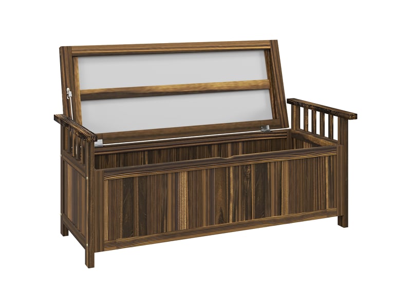  Banc de jardin avec coffre de rangement 2 places en épicéa 128,5 x 52 x 53,5 cm  - Conforama B