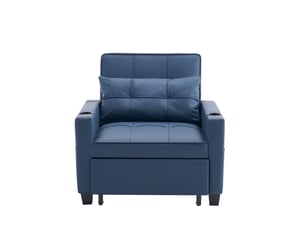 Fauteuil convertible Tissu bleu