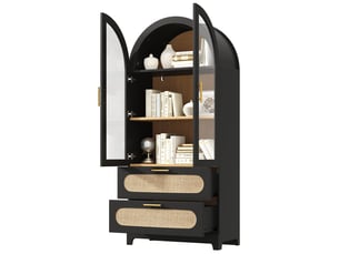 Vitrine coloris noir 3 étagère(s)  Fay Lum - 80 cmx175 cm