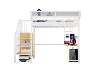 Lit mezzanine 90x200 cm STILVORA coloris blanc