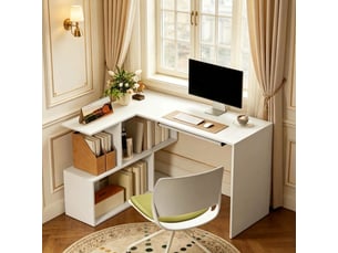 Bureau d'angle enfant 120 cm coloris blanc