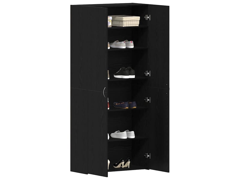  Meuble à chaussure, cabinet à chaussures 80x35.5x180 cm bois d'ingénierie noir shl7605  - Conforama C