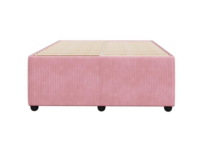  Lit double- lit adulte -  cadre de lit sans matelas rose 120x190 cm velours  - Conforama C