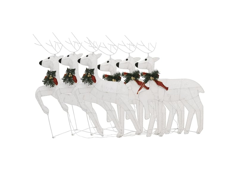  Rennes de noël 6 pcs blanc 120 led  - Conforama D