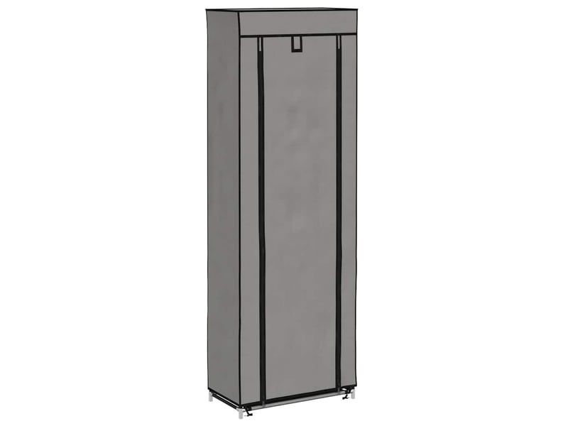  Meuble à chaussure | armoire à chaussures avec housse gris 57x29x162 cm tissu  - Conforama A