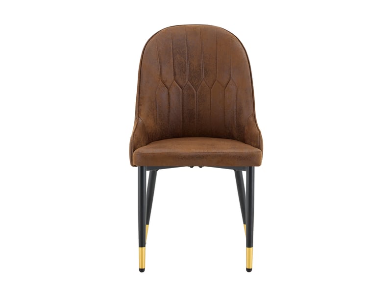  Lot de 2 chaises de salle à manger en tissu brun et pieds en métal noir W3658P425201 - Conforama A